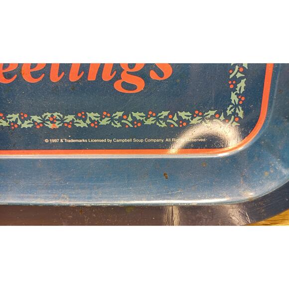 Vintage 1997 Campbell's‎ Soup Season's Greetings Metal Serving Tray Christmas - Picture 2 of 7